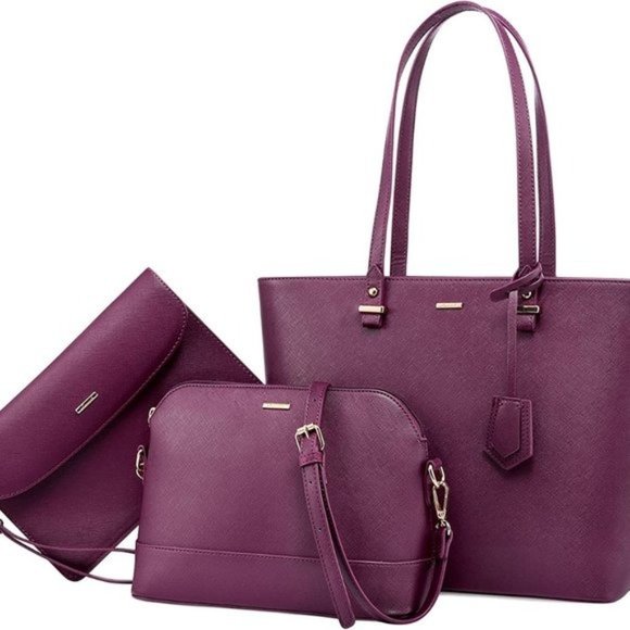 New  3pcs Purse Set   Handbags for Women Shoulder Bags Tote Satchel - Picture 3 of 16